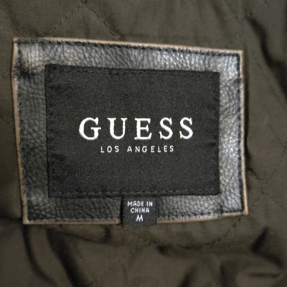 Guess hooded Leather Jacket - Picture 3 of 4